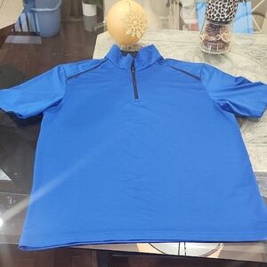 Haggar High Neck Half Zip Golf Shirt Medium Size